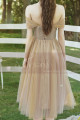 Tea Length Champagne Bridesmaid Dresses With Removable Strap - Ref L1218 - 04