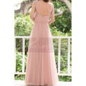 Jolie Robe Rose Longue A Bretelles Avec Ceinture à Nœud - Ref L1221 - 02