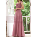 Pink Chiffon Maxi Dress For Bridesmaids With Floral Draped Top - Ref L1222 - 03