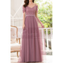 Robe Habillée Femme Longue Tulle Rose Joli Haut à Paillettes - Ref L1226 - 02