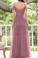 Robe Habillée Femme Longue Tulle Rose Joli Haut à Paillettes - Ref L1226 - 03