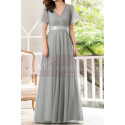 Formal Evening Gowns With Transparency Short Sleeves And Satin Belt - Ref L1227 - 02