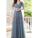 Floor-Length A-Line Blue Prom Dresses For Mother Of The Bride - Ref L1228 - 03