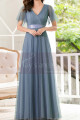 Floor-Length A-Line Blue Prom Dresses For Mother Of The Bride - Ref L1228 - 03