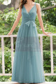 Dusty Blue Bridesmaid Dresses Floor Length Without Sleeves - Ref L1230 - 02