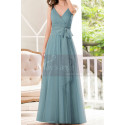 Dusty Blue Bridesmaid Dresses Floor Length Without Sleeves - Ref L1230 - 03
