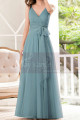 Dusty Blue Bridesmaid Dresses Floor Length Without Sleeves - Ref L1230 - 03