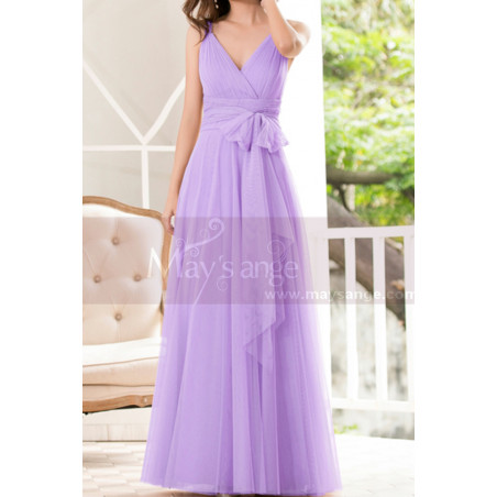 Charmante robe de demoiselle d'honneur  ligne a sans manches longueur au sol main image 0