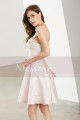 Lacing Back Satin Pink Short Strapless Dress - Ref C1913 - 03