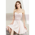 Lacing Back Satin Pink Short Strapless Dress - Ref C1913 - 04