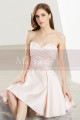 Lacing Back Satin Pink Short Strapless Dress - Ref C1913 - 04