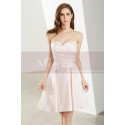Lacing Back Satin Pink Short Strapless Dress - Ref C1913 - 07