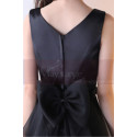Sleeveless V Neck Short Black Summer Dress With Bow Back - Ref C1929 - 03