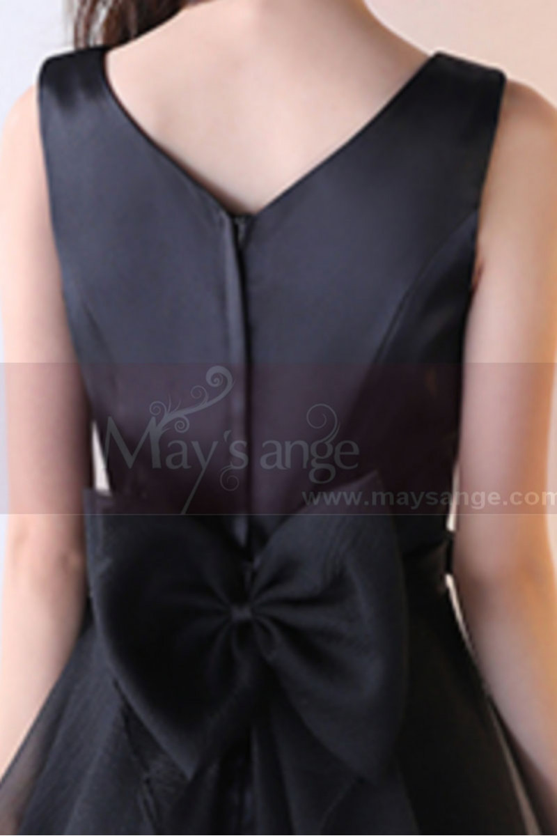 Bow V-Neck Sleeveless Mini Dress