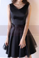 Sleeveless V Neck Short Black Summer Dress With Bow Back - Ref C1929 - 04