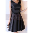 Sleeveless V Neck Short Black Summer Dress With Bow Back - Ref C1929 - 05