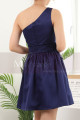 One Shoulder Short Blue Birthday Dresses With Bow Belt - Ref C911 - 03