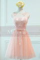 Tulle Short Pink Prom Dress With Embroidery - Ref C958 - 02