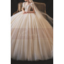 Tulle Ivory Short Sleeve Wedding Dress Second Empire Style - Ref M1250 - 03