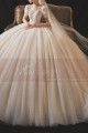 Tulle Ivory Short Sleeve Wedding Dress Second Empire Style - Ref M1250 - 03