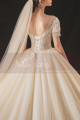 Tulle Ivory Short Sleeve Wedding Dress Second Empire Style - Ref M1250 - 04