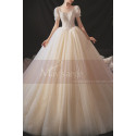 Tulle Ivory Short Sleeve Wedding Dress Second Empire Style - Ref M1250 - 05