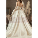 Beautiful White Satin Wedding Dress Romantic Strapless Knot - Ref M1253 - 03