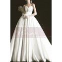 Beautiful White Satin Wedding Dress Romantic Strapless Knot - Ref M1253 - 05