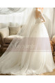 Elegant Long Sleeve White Illusion Neckline Wedding Dress - Ref M1254 - 05