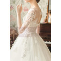 Elegant Long Sleeve White Illusion Neckline Wedding Dress - Ref M1254 - 02