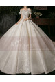 Puffy Goddess Wedding Dress With Sparkling Ruffle Neckline - Ref M1255 - 03