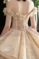 Gorgeous Champagne Gold Wedding Dresses Sparkling Floral Top - Ref M1256 - 02