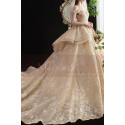 Gorgeous Champagne Gold Wedding Dresses Sparkling Floral Top - Ref M1256 - 03