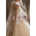 Floor Lenght Champagne Color Wedding Dress Sparkling Bodice - Ref M1259 - 03