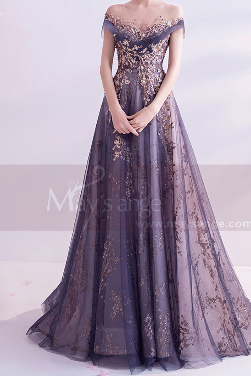 copy of Silver Gray Tulle Vintage Princess Prom Dress With Neck Tie - Ref L2020 - 01 copy of Silver Gray Tulle Vintage Princess Prom Dress With Neck Tie - Ref L2020 - 01