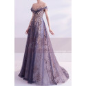 Sheer neckline mother of the groom dresses golden embroidery - Ref L2020 - 04