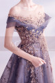 Sheer neckline mother of the groom dresses golden embroidery - Ref L2020 - 07