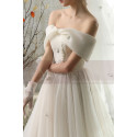 Beautiful Tie Neck Off The Shoulder Wedding Dress Satin Top - Ref M1264 - 05