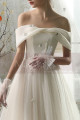 Beautiful Tie Neck Off The Shoulder Wedding Dress Satin Top - Ref M1264 - 06