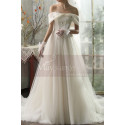 Beautiful Tie Neck Off The Shoulder Wedding Dress Satin Top - Ref M1264 - 07