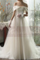 Beautiful Tie Neck Off The Shoulder Wedding Dress Satin Top - Ref M1264 - 07