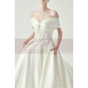 Splendid Tie Neck Bodice Satin Bridal Gowns With Long Train - Ref M1265 - 04