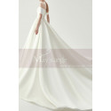Splendid Tie Neck Bodice Satin Bridal Gowns With Long Train - Ref M1265 - 05