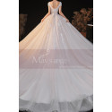 Robe Blanche De Mariée Maysange Jolie Broderie Pour Mariée Glamour Avec Sa Jupe Large En Tulle - Ref M1268 - 03