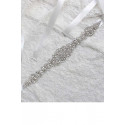 Ceinture ruban mariage Blanc Strass - Ref YD007 - 06