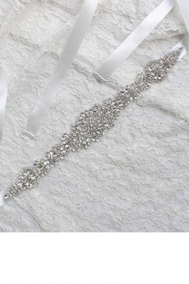 Ceinture ruban mariage Blanc Strass - YD007 #1