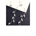 Jolie Boucle d'oreille feuilles strass - Ref B102 - 02