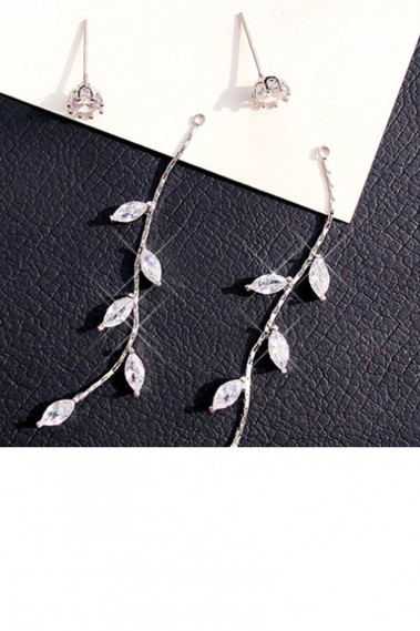 Stylish crystal leaf pendant earrings - B102 #1