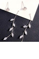 Stylish crystal leaf pendant earrings - Ref B102 - 02