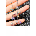 Boucles pendantes multicolore et perles - Ref B104 - 02